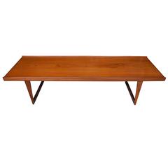 Long Danish Modern Teak Coffee Table by Løvig Nielsen, Denmark