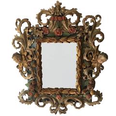 Italian Mirror, Wood Carving, circa 1650