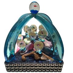 Very Nice Murano Glass and Mosaic Sculpture with Small Aquariums