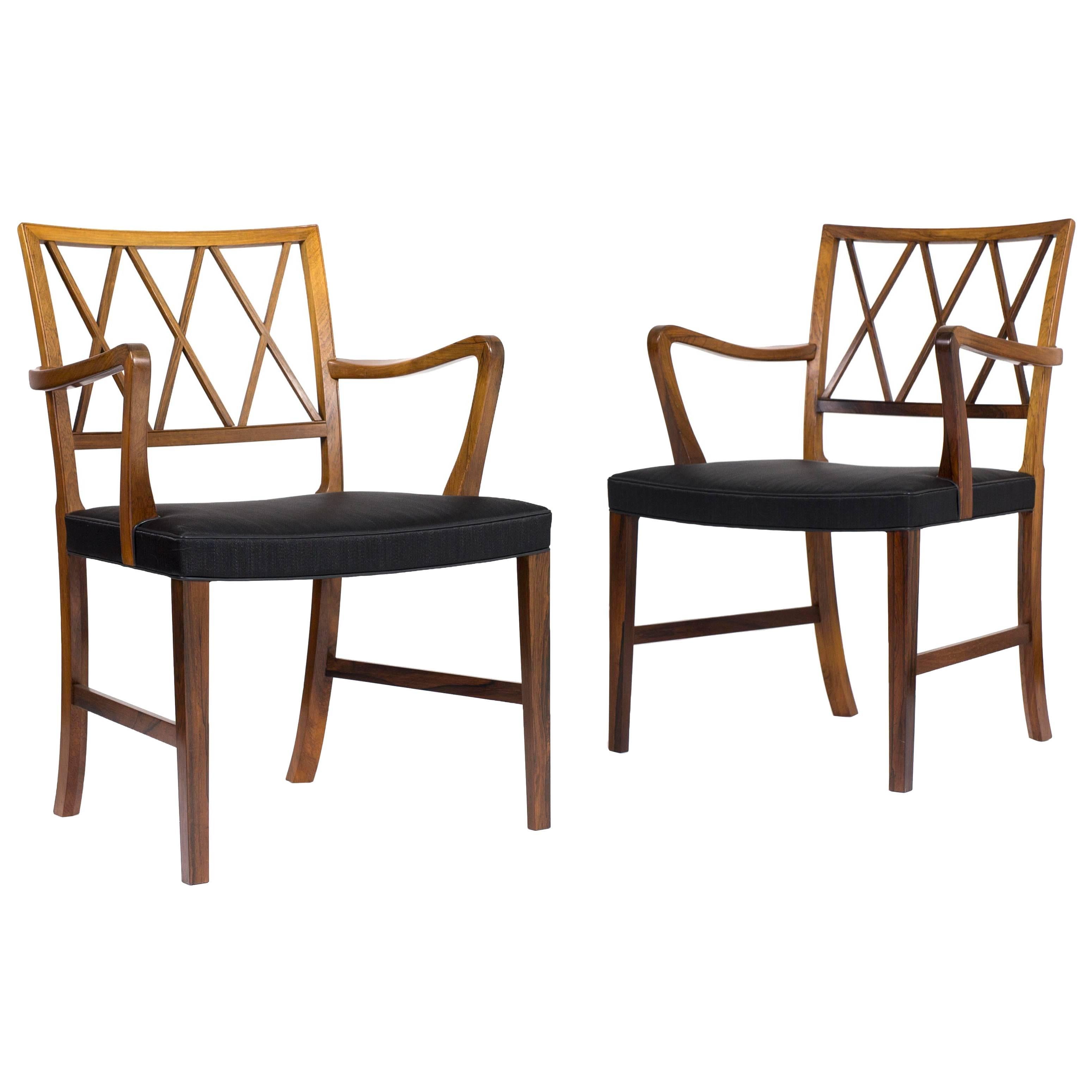 Ole Wanscher, Pair of Rosewood Armchairs for A. J. Iversen 
