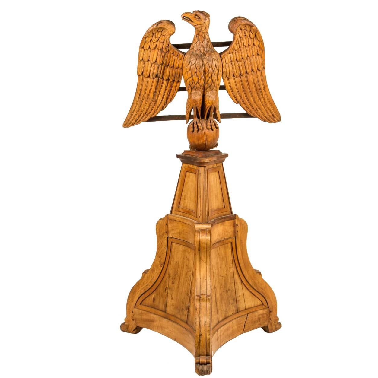 19th Century Northern European Lectern in Carved Fruitwood For Sale