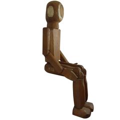 Folk Art Articulating Man from France, circa 1940 8