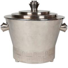 Silver Plate Stepped Lid Ice Bucket, German, 1930s