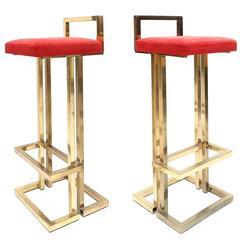 Pair of Brass Stools