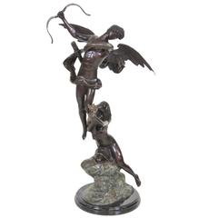Maitland Smith Bronze Sculpture of an Archer & Maiden