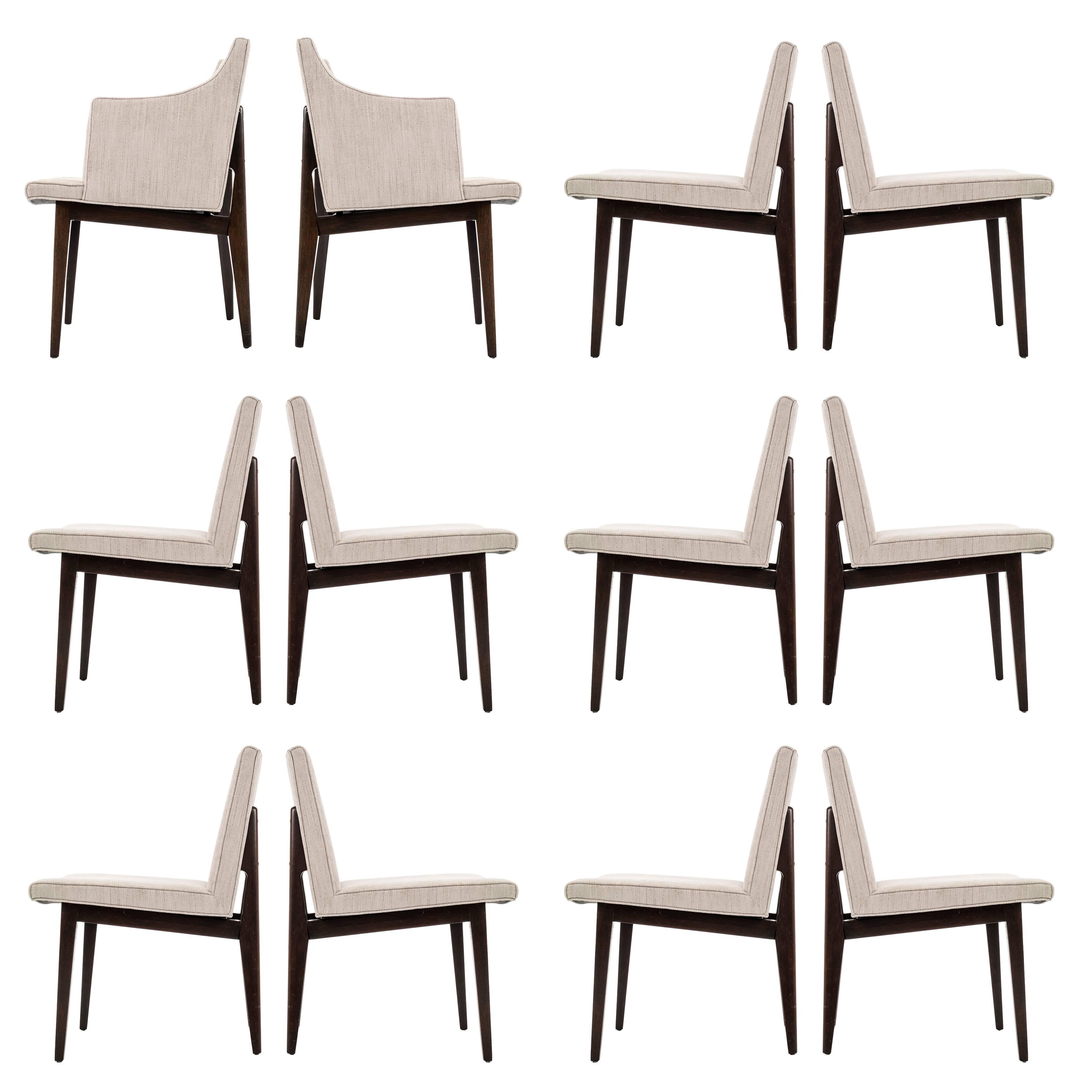 Edward Wormley Set of 12 Dining Chairs for Dunbar