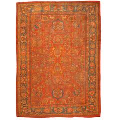 Antique 19th Century Turkish Oushak Carpet 11