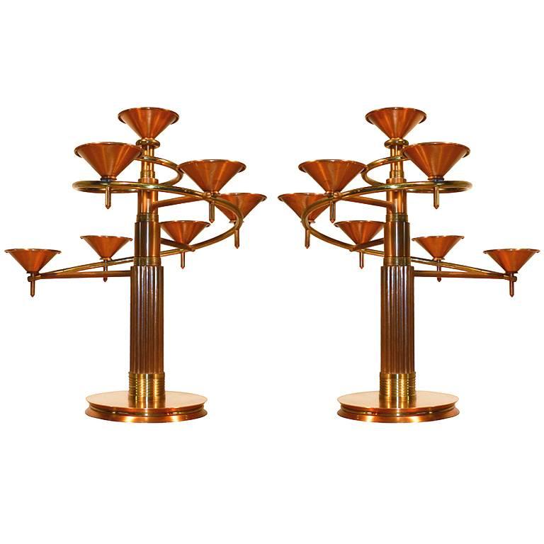 Pair of 1970 Candelabra, Candles Lighting For Sale