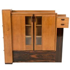 Stunning and Rare Art Deco Haagse School Bookcase, 1920s