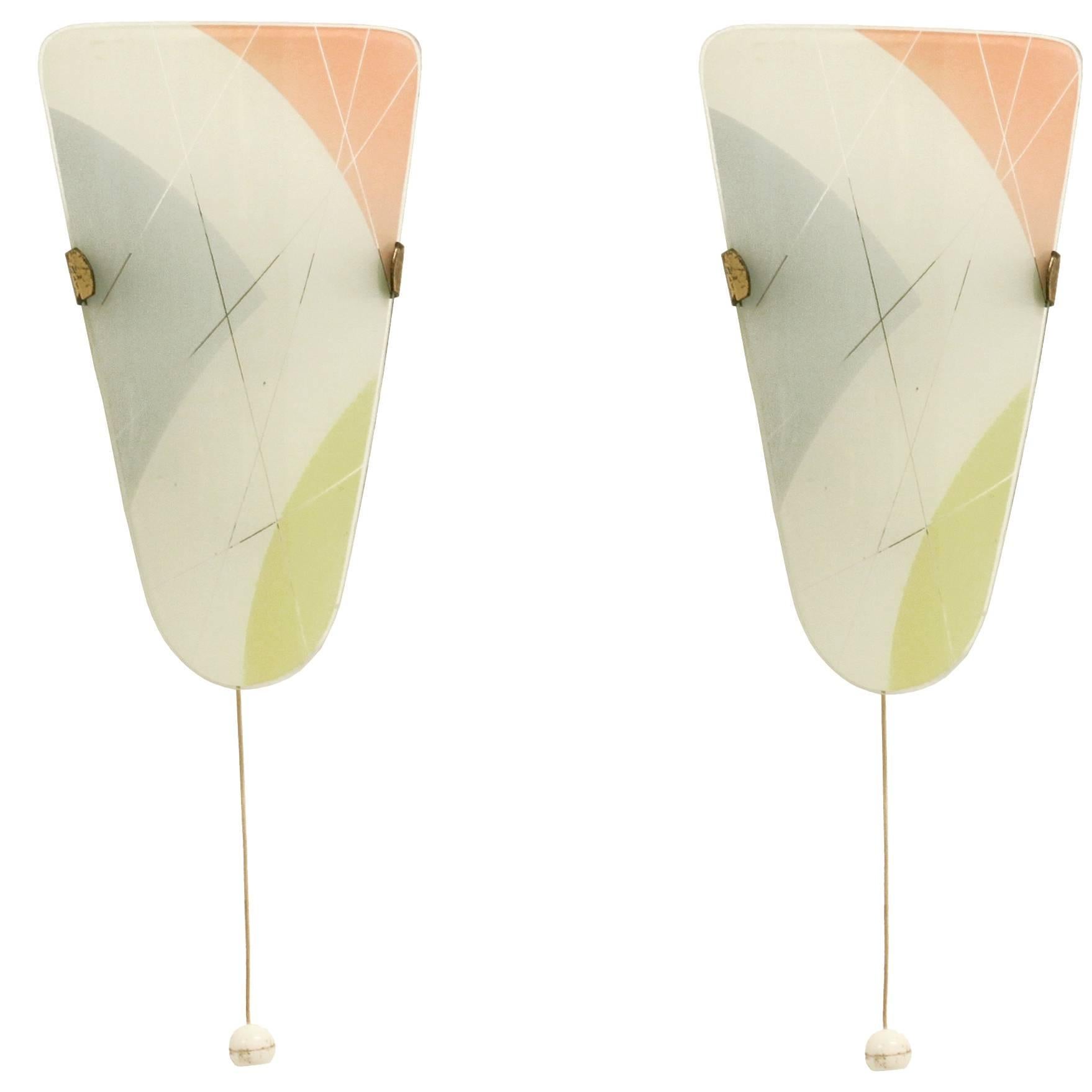 Pair of Functionalist Wall Lights, Anonymous, 1950s For Sale
