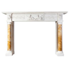 Used Regency Statuary Marble Fireplace