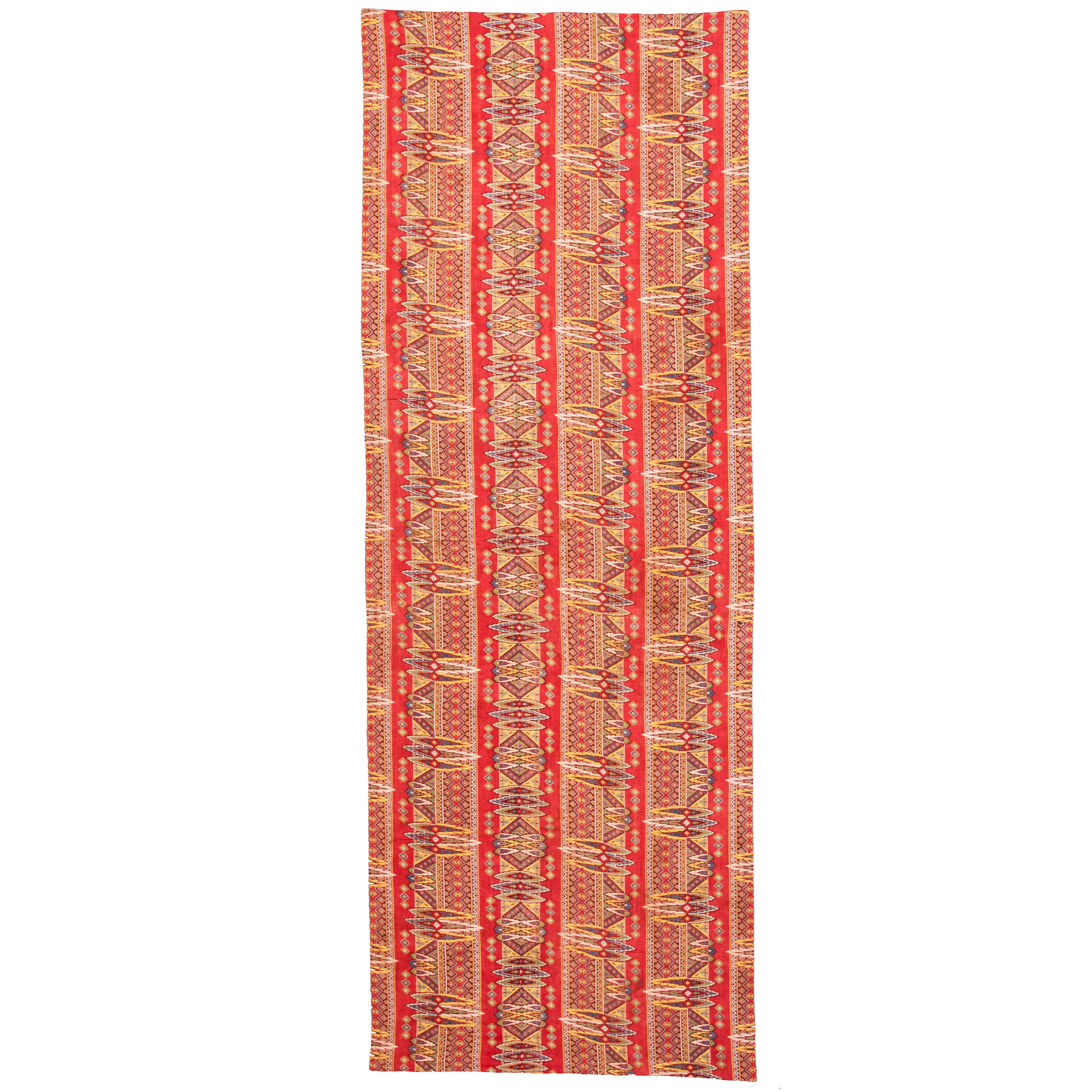 Late 19th Century Russian Roller Printed Cotton Cloth For Sale