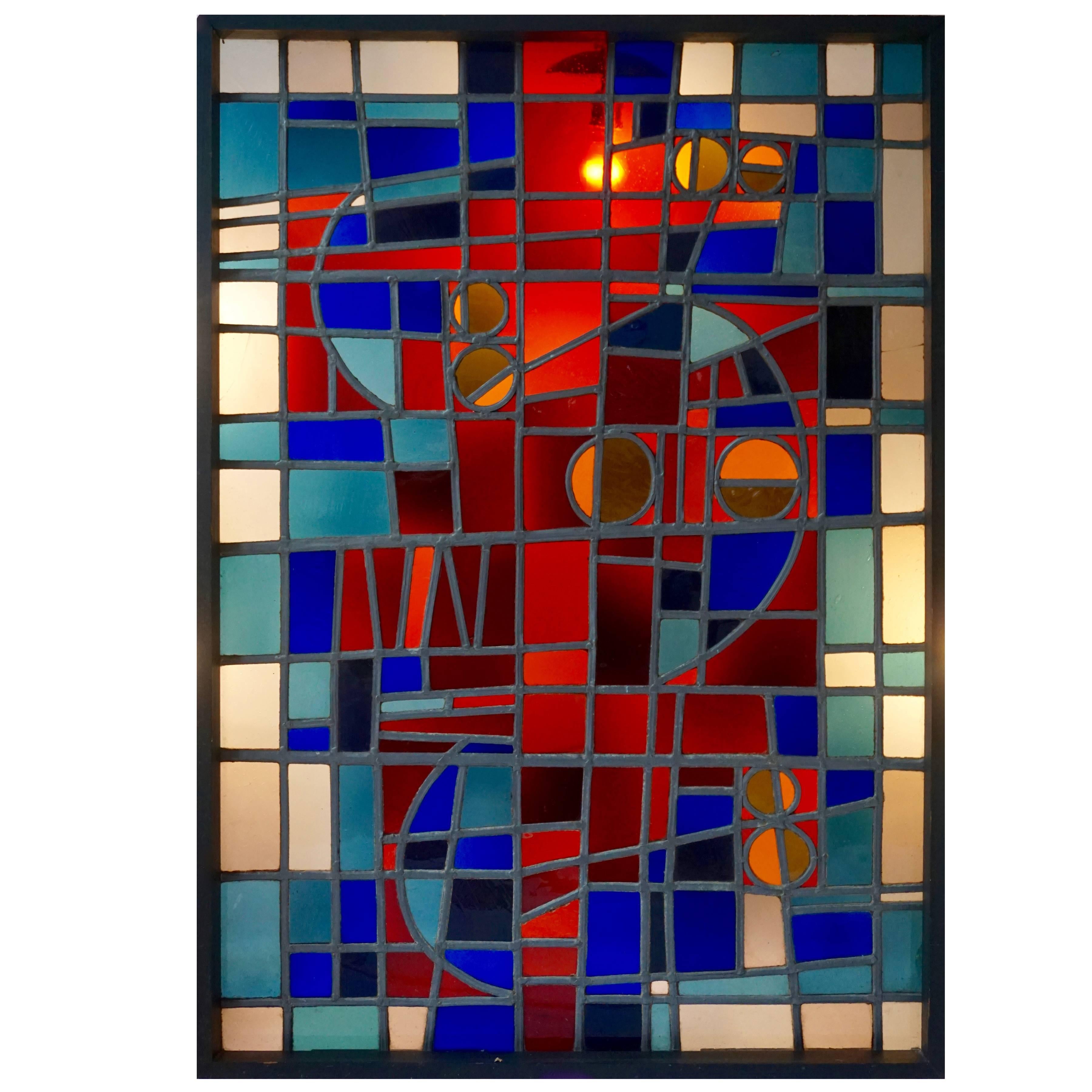 Large Stained Glass Window Panel