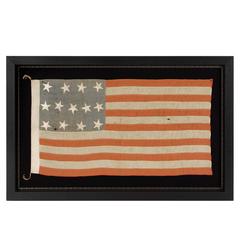 13 Star Antique American Flag of the Civil War Era in a Desirable Small Scale