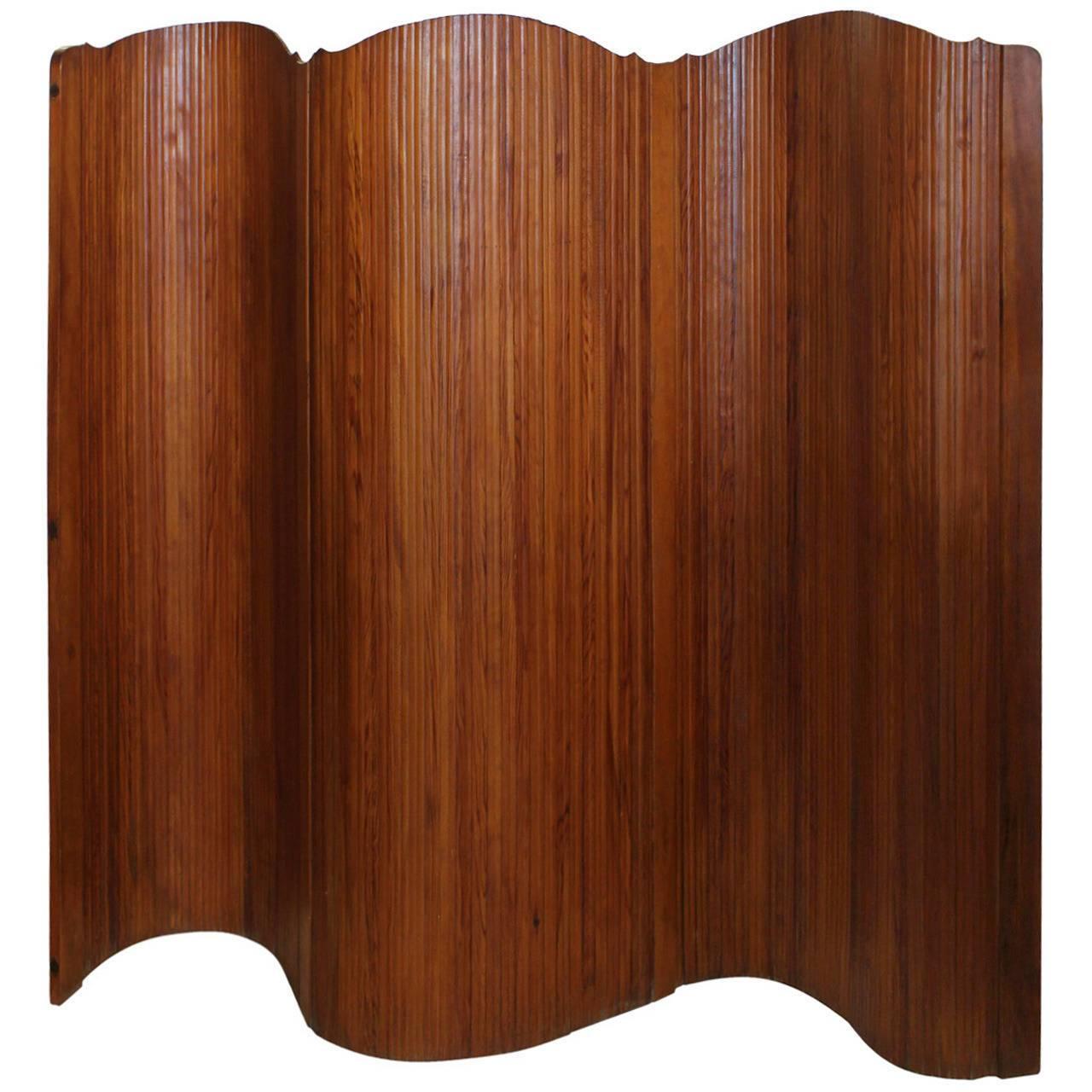 Art Deco French Wood Screen by S.N.S.A For Sale