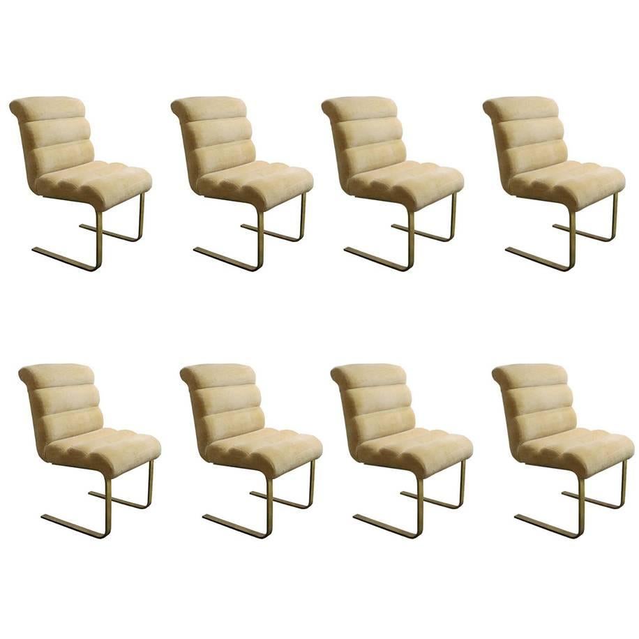 Set of Eight Lugano Dining Chairs by Mariani for Pace