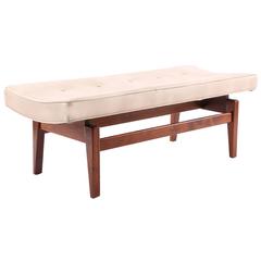 Jens Risom Walnut and Upholstered Bench