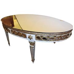 Louis XV Style Mirror Top Hollywood Regency Coffee Low Table