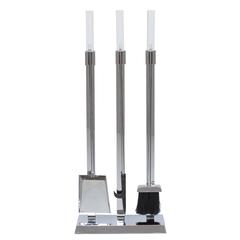 1970s Lucite and Chrome Fireplace Tool Set 12