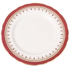 12 Antique English Ruby Gold Side or Dessert Plates