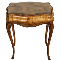 19th Century Italian Olive Wood Side Table or Nightstand