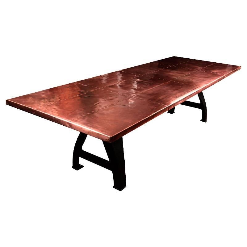 Copper Clad Dining Table For Sale