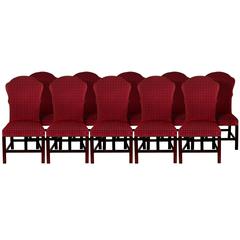 Hickory Custom Cut Velvet Chairs, Set of Ten