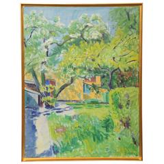 Danish Impressionistic Painting Albert Naur Signed, 1947