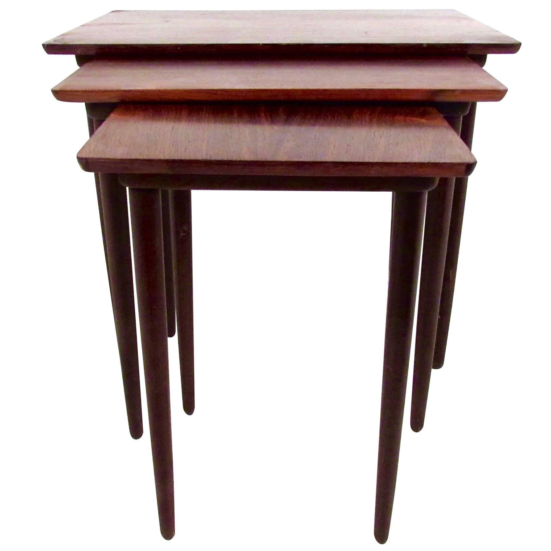 Danish Modern Rosewood Nesting Tables by Bramin For Sale