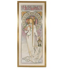 French Art Nouveau Lithograph, "La Trappistine, " by Alphonse Mucha