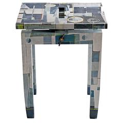 Contemporary Maple Benchlet Stool or Bench Hand-Painted by Todd Germann in Stock