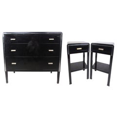 Norman Bel Geddes Metal Dresser and Nightstands for Simmons