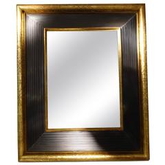 19th Century Gold Engraved Brown Border Mirror, France 9