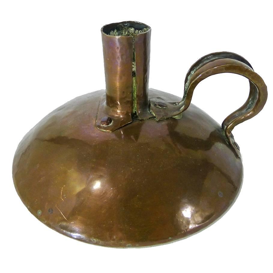 English “Arts & Crafts” Copper Chamberstick, circa 1900 For Sale