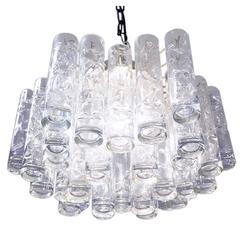 Murano Glass Tube Chandelier by Doria, Germany, 1960s 4