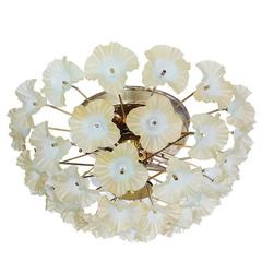 Murano Glass Flower Flush mount Chandelier, Italy, 1960s 12