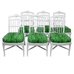 Ficks Reed Shell Chairs, Set of Six 6