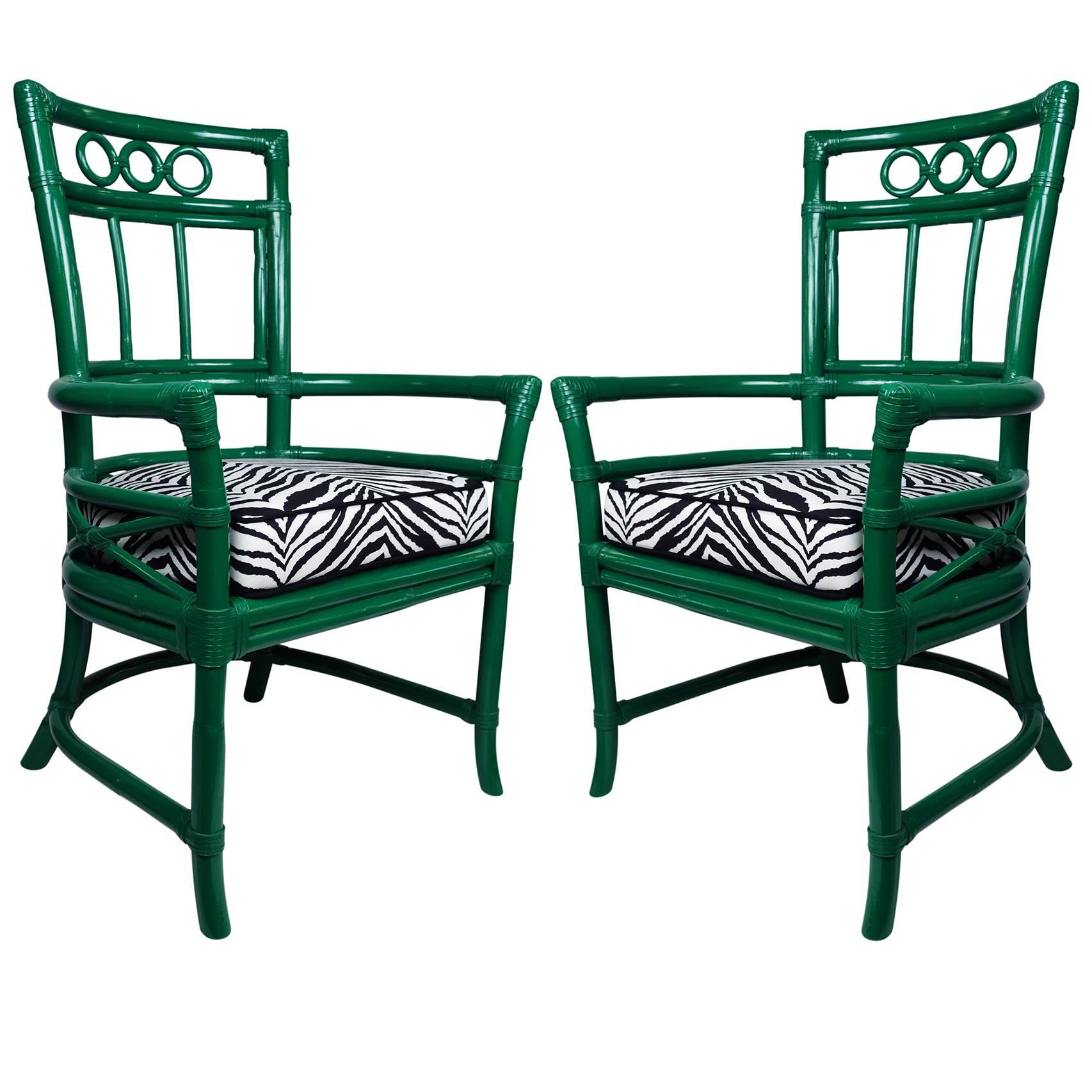 Ficks Reed Colony Chairs, Pair