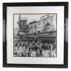 Vintage Atlantic City Boardwalk Black and White Print Photograph