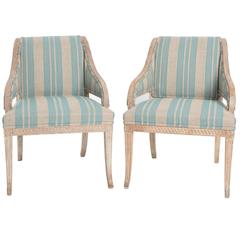 Pair of Grey Painted Late Gustavian Armchairs 10