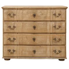 Dutch Mid-19th Century Chest with Four Drawers Featuring Rococo Style Hardware