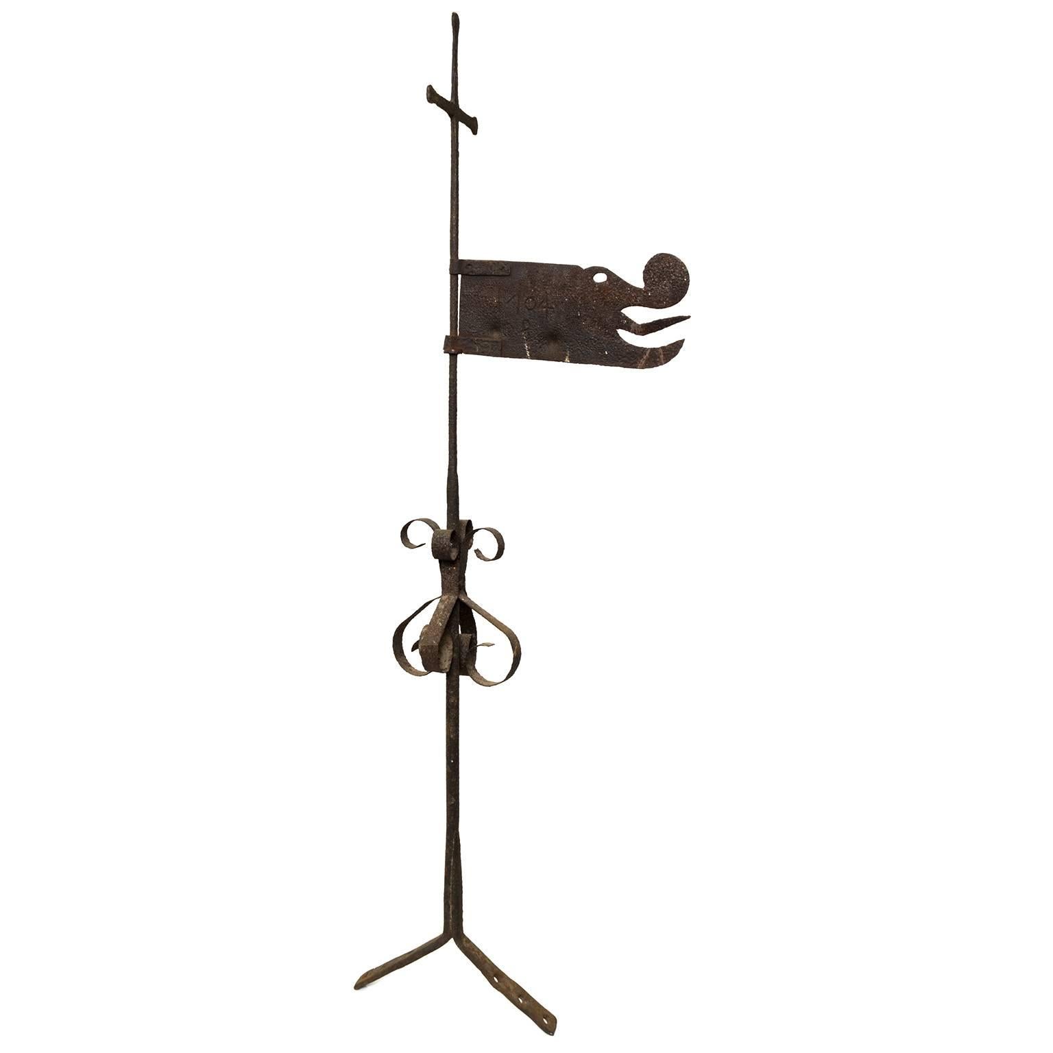 Swedish Iron Weather-Vane with Dragon with Date 1704 For Sale