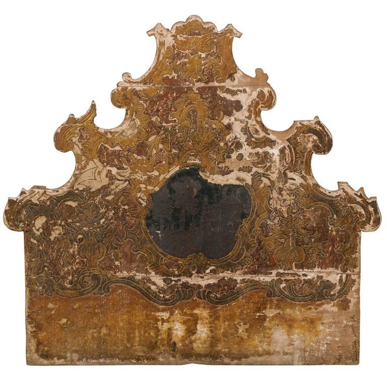 Ornately Carved Spanish Rococo Style Wood Headboard From The Early Ornately Carved Spanish Rococo Style Wood Headboard From The Early 19th Century For