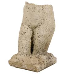 French Female Nude Figure Carved of Stone in the Round