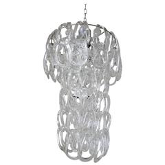 Italian Mid-Century Murano Glass Links Chandelier by Vistosi 5