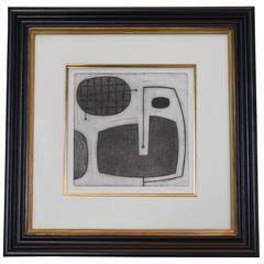 Black and White Abstract Etching by English Artist Oliver Gaiger, Contemporary 1