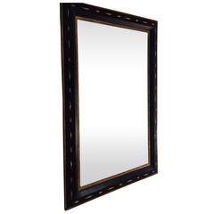 19th Century Large Black with Gold Framed Mirror, Italy