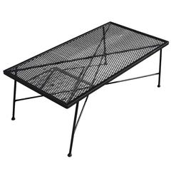 Wrought Iron and Mesh Low Outdoor/Patio Coffee Table by Russell Woodard Company