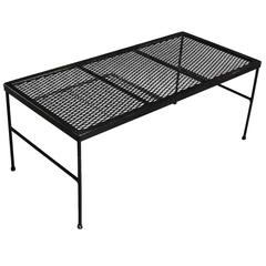Vintage Wrought Iron and Mesh Small Coffee Table by Russell Woodard Company