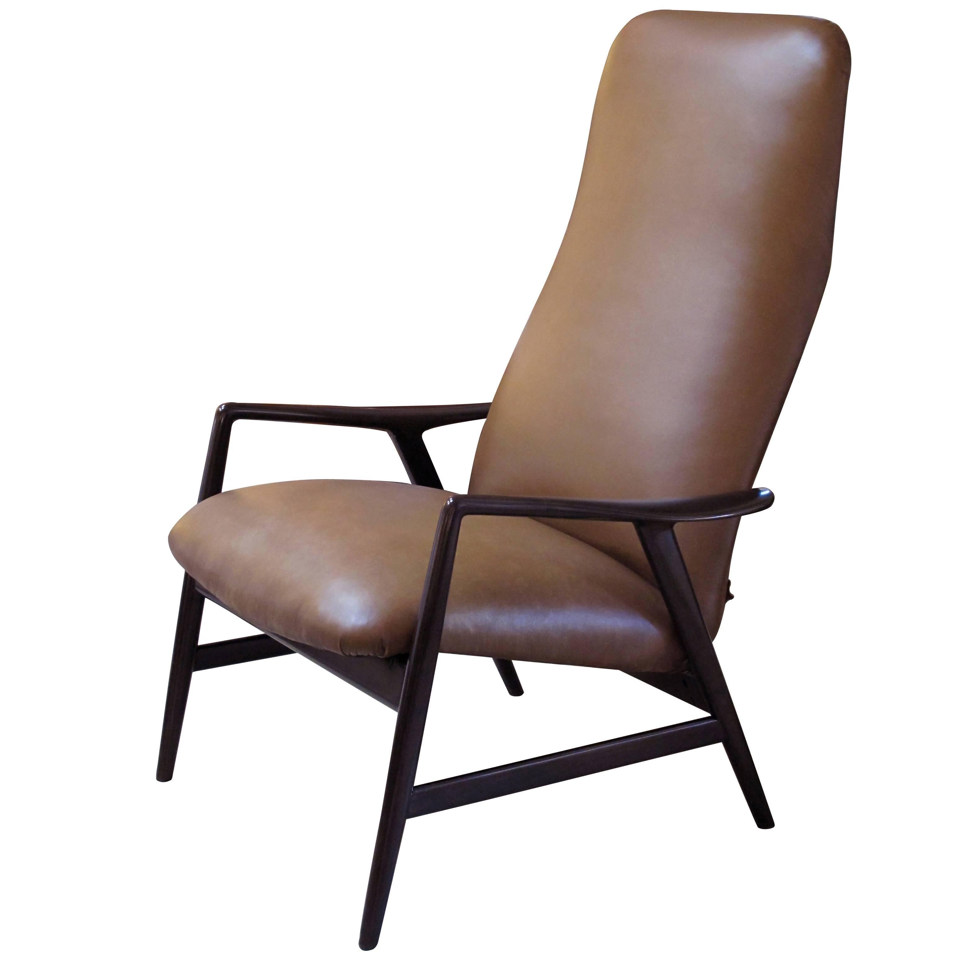 Stylish Danish Modern Alf Svensson for Fritz Hansen Two-Position Reclining Chair